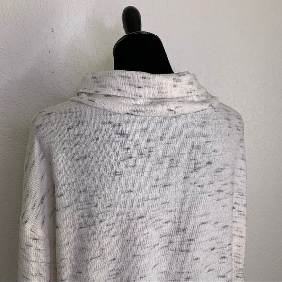 Anthropologie white gray cowl neck turtleneck pullover size Large - Picture 8 of 14